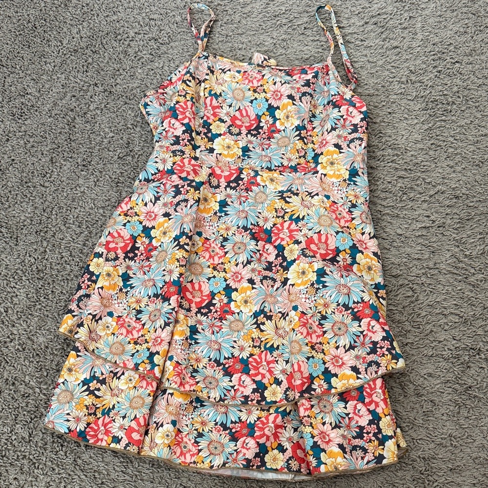 SHEIN Vibrant Floral Mini Dress - Multicolor